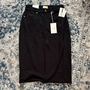 DL1961 Black French Terry Pencil Skirt